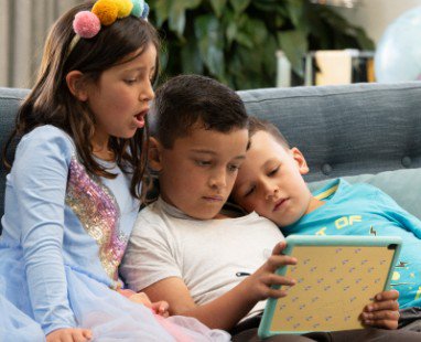 Kids reading at home