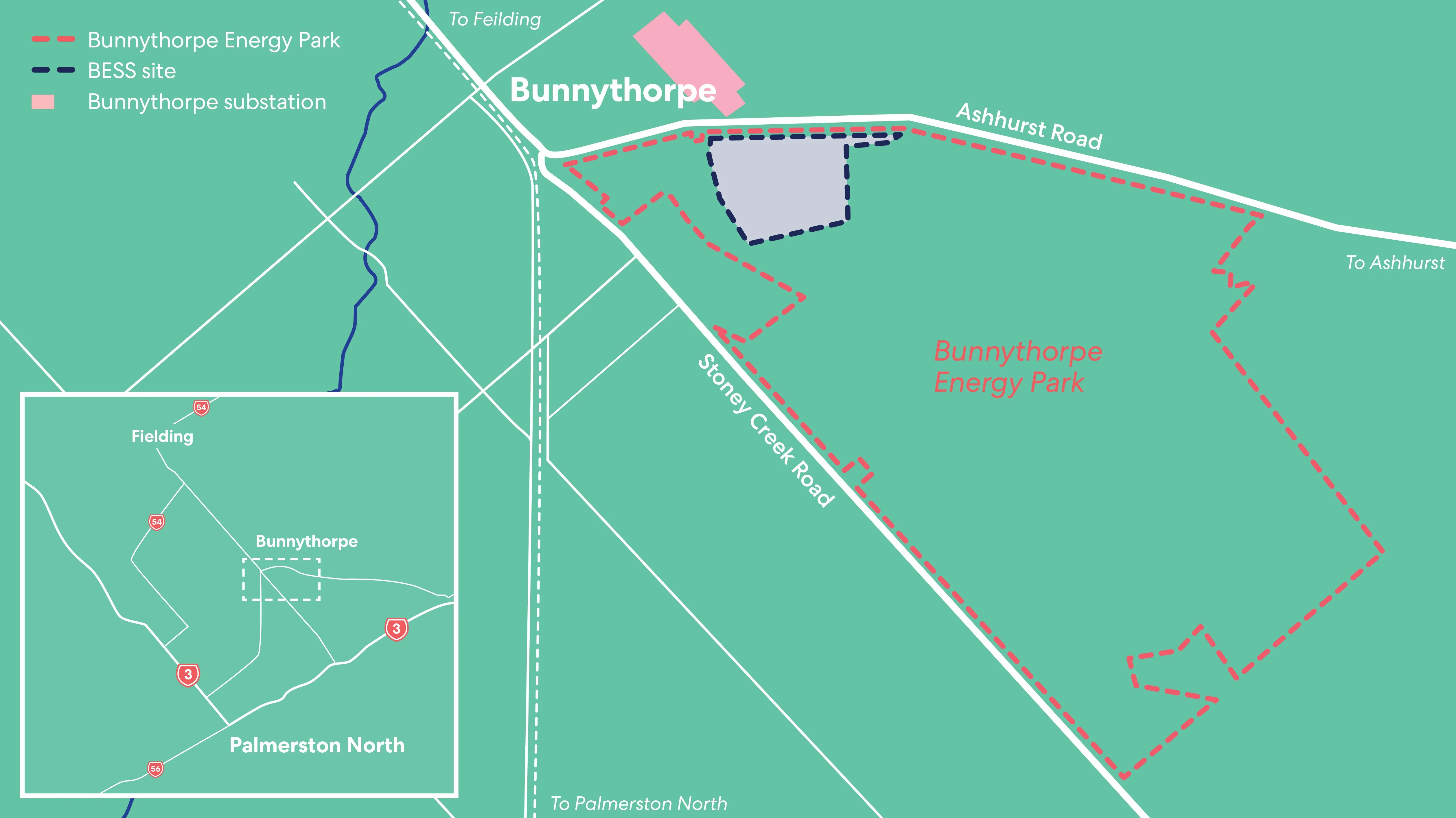 Bunnythorpe Energy Park proposed layout