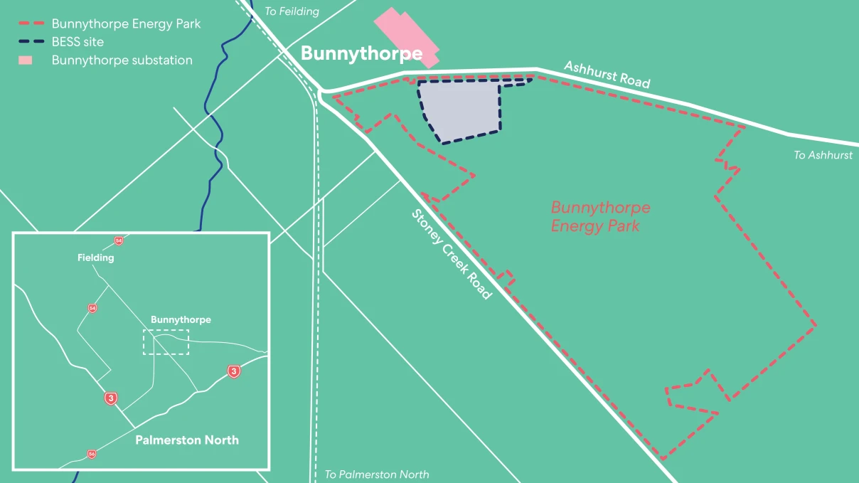 Bunnythorpe Energy Park proposed layout
