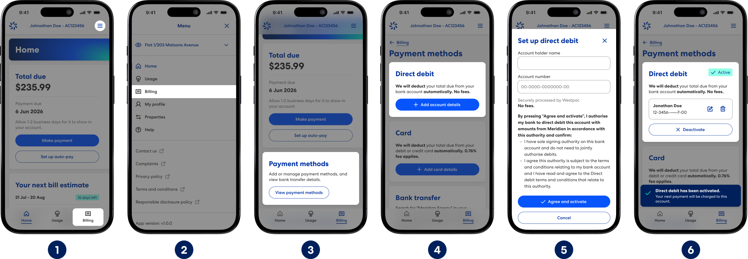 Adding direct debit