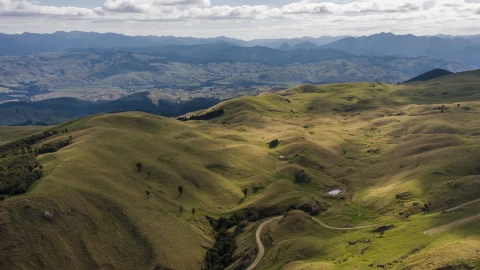 Harapaki wind farm landscape