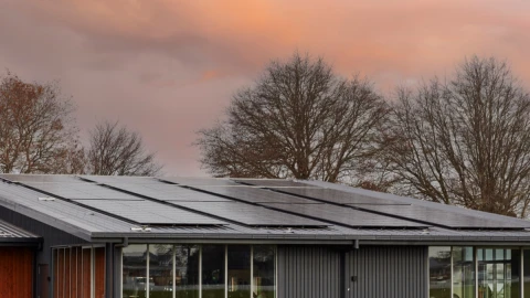 Solar panels on a house