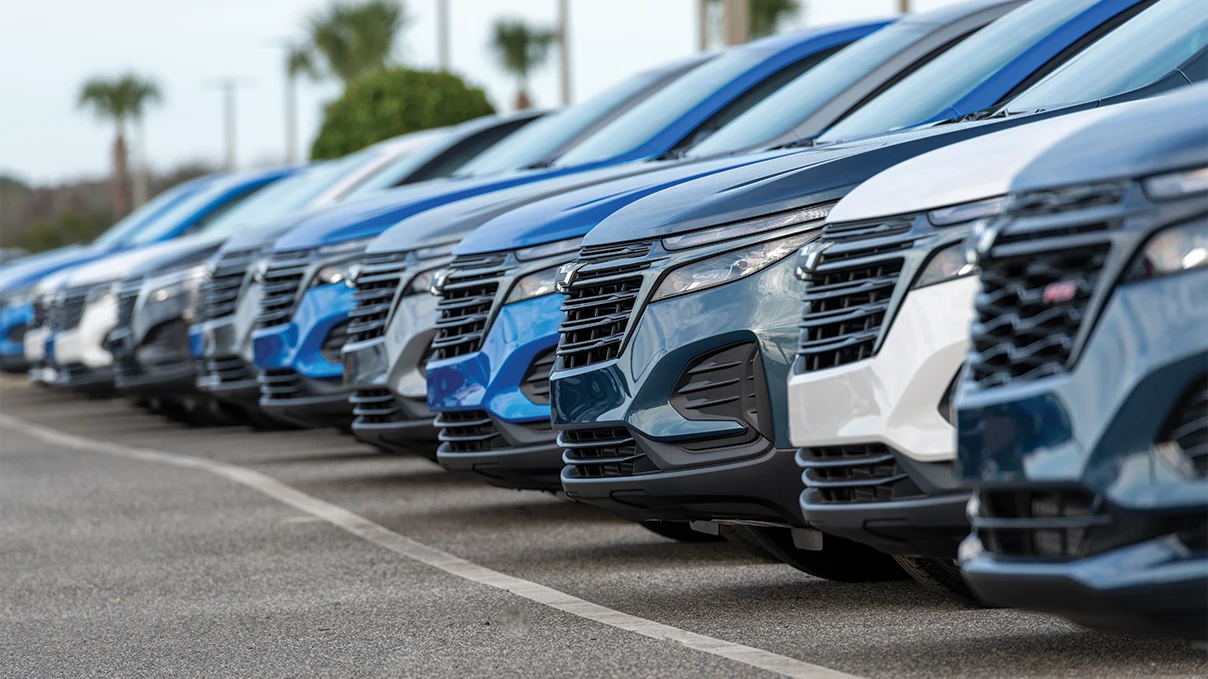 Cars in a row