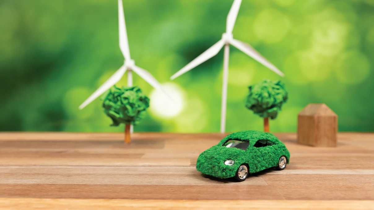 Green car miniature