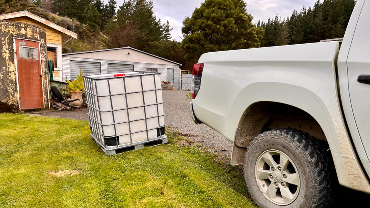 Intermediate Bulk Container on a farm