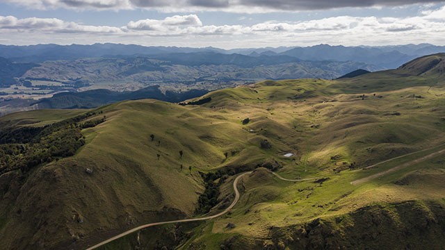 Harapaki wind farm landscape