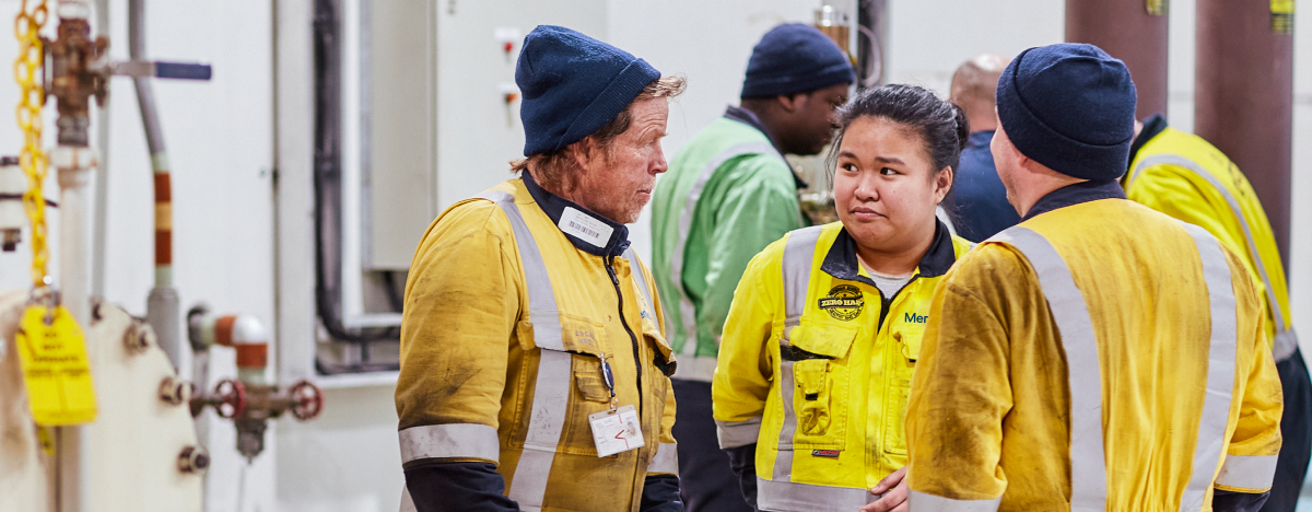 Meridian Energy staff at a hydro power plant